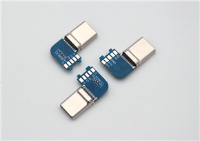 Type-C 24-pin female socket, F-style, with USB 3.0 functionality, right-angle board (bend), and featuring a combination of 10NF and 56K components